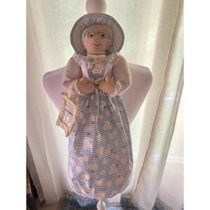PLASTIC BAG HOLDER Old Granny Farmhouse Kitchen Handmade Storage & Decor
